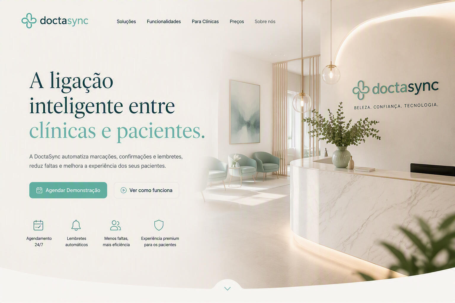 Como Funciona Analisamos a sua necessidade Configuramos o sistema Ligamos ao website Fazemos testes Começa a receber marcações ✅ Configuração rápida ✅ Sem contratos complicados ✅ Solução profissional ✅ Foco em clínicas de estética ✅ Suporte personaliza